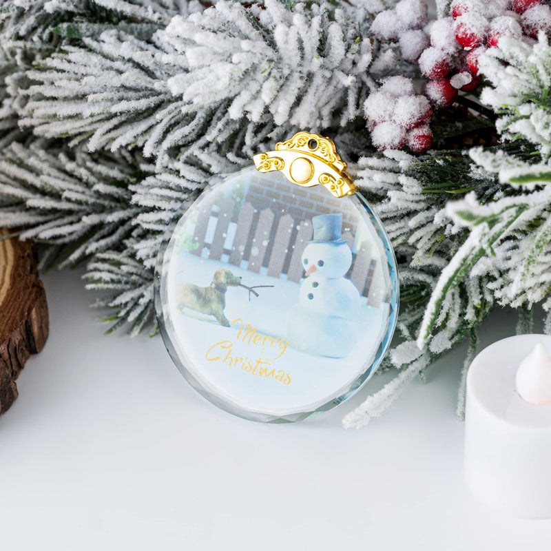 YouerCrystal Christmas Hanging Ornament 2024  Snowman Christmas Ornament Dog Shiny Decor Ornament Decoration for Christmas Tree  Crystal Home Decor Xmas Gifts (Dog and Snowman) - Image 4